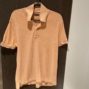 Tom Ford Peach Cotton Toweling Polo Size 50